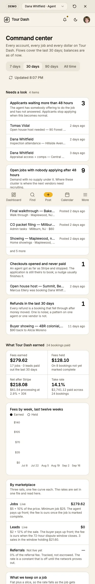 The current page on a phone: the same cards stacked, 9,217px tall.