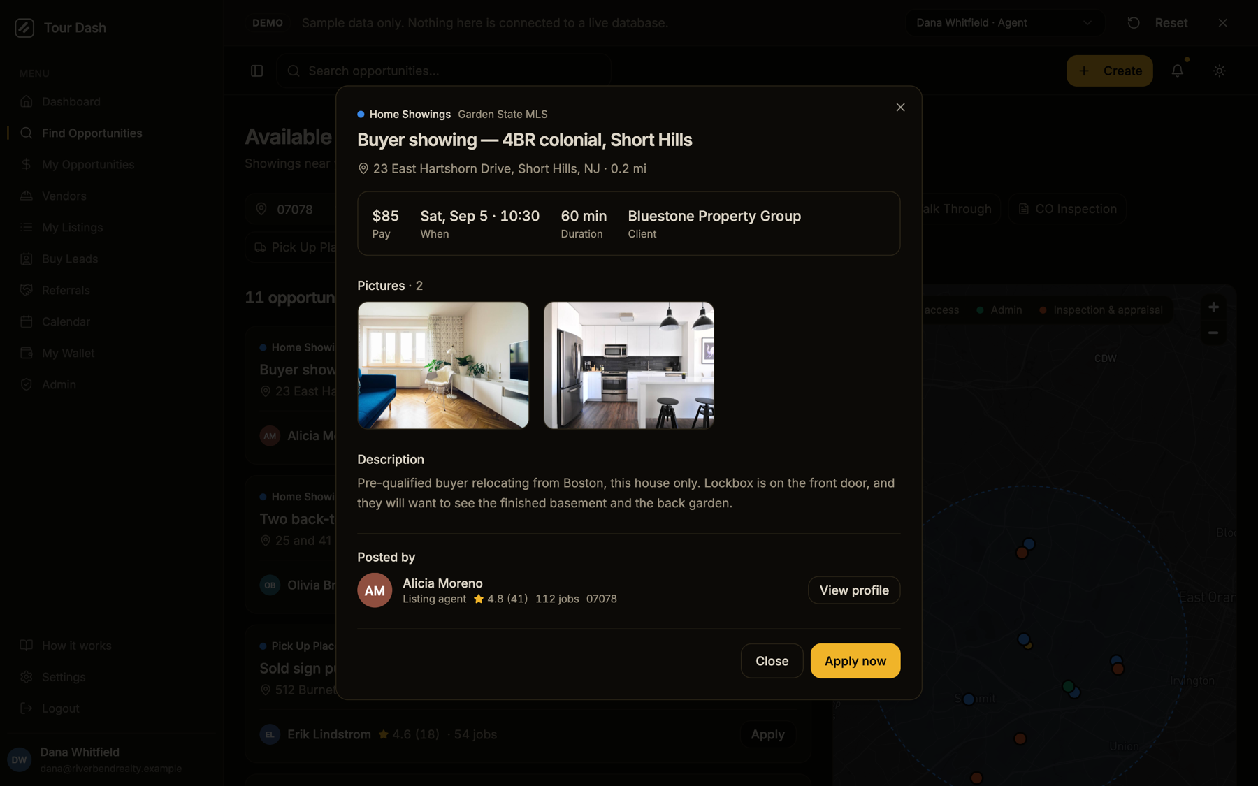 The same dialog in dark mode, with identical structure on the dark card surface.
