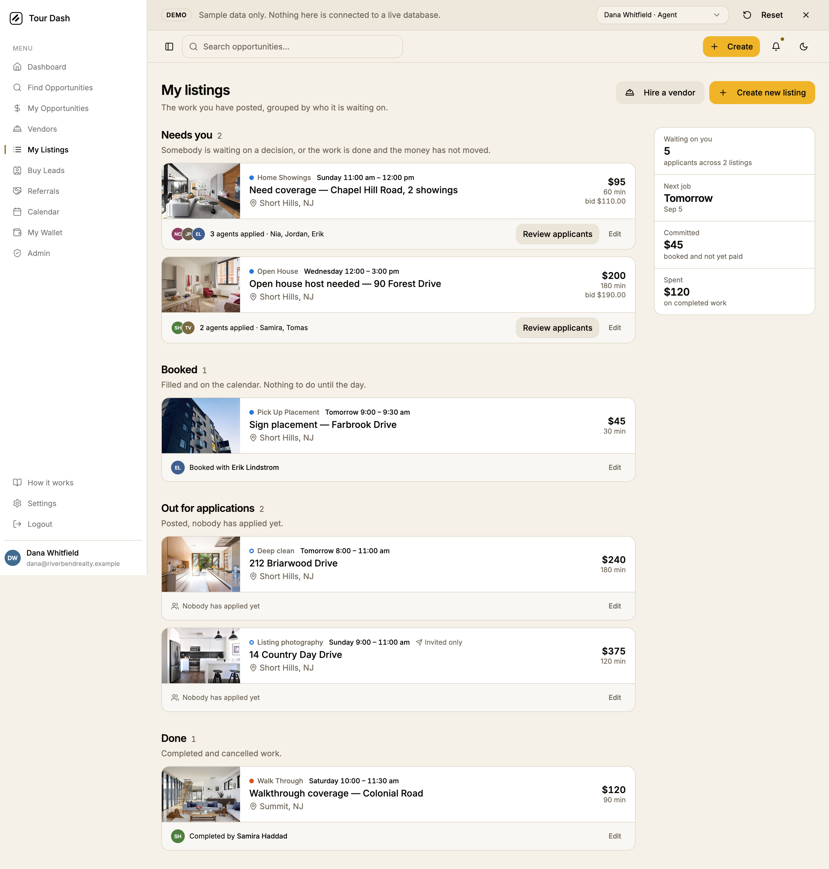 The redesigned page in the light theme, showing the same four sections and the summary rail on a warm off-white ground.