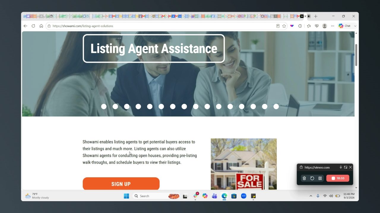 Showami listing agent assistance page