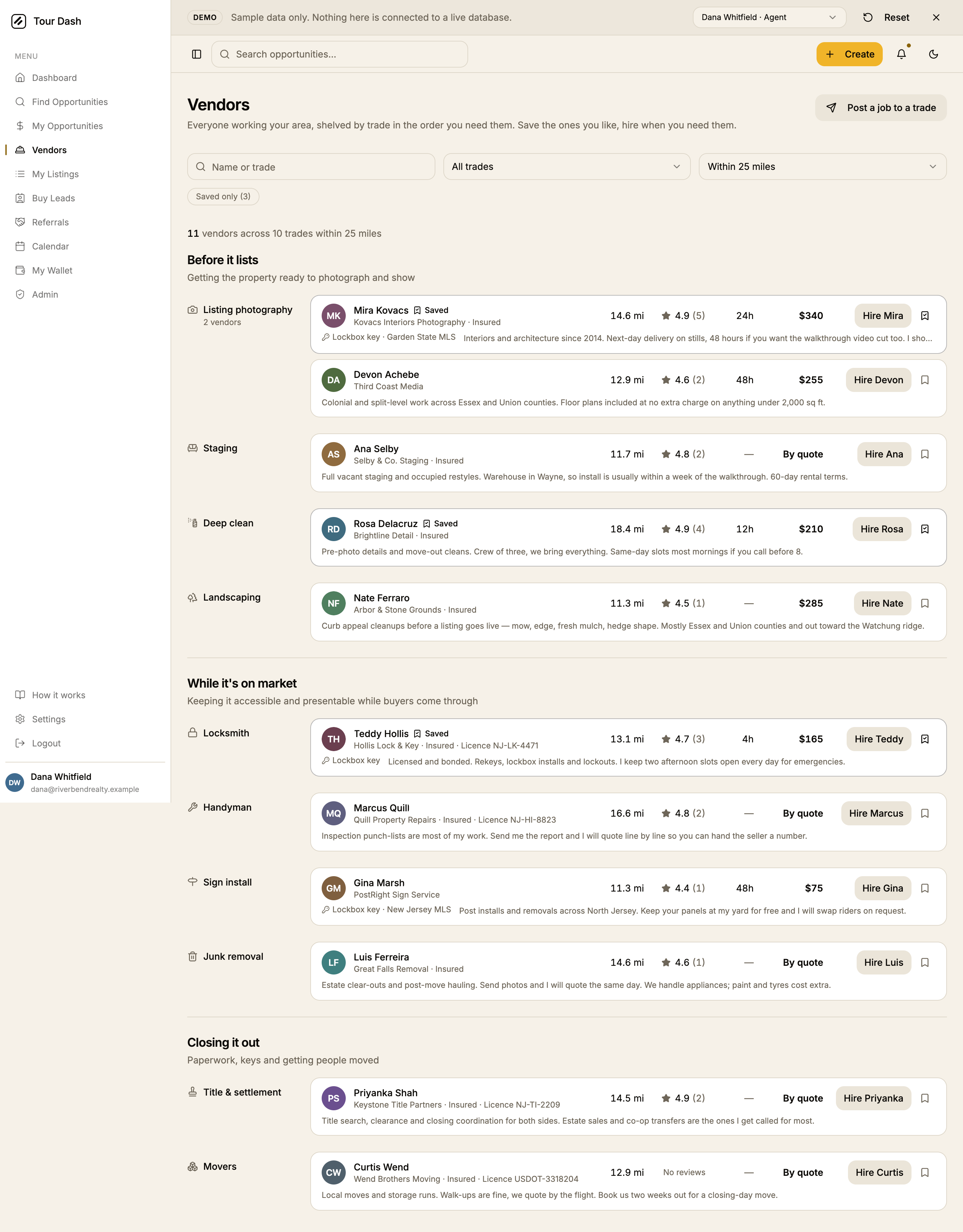 The redesigned page in the light theme: the same shelves and aligned columns on a warm off-white ground, with saved rows carrying a slightly darker border and a faintly tinted card.
